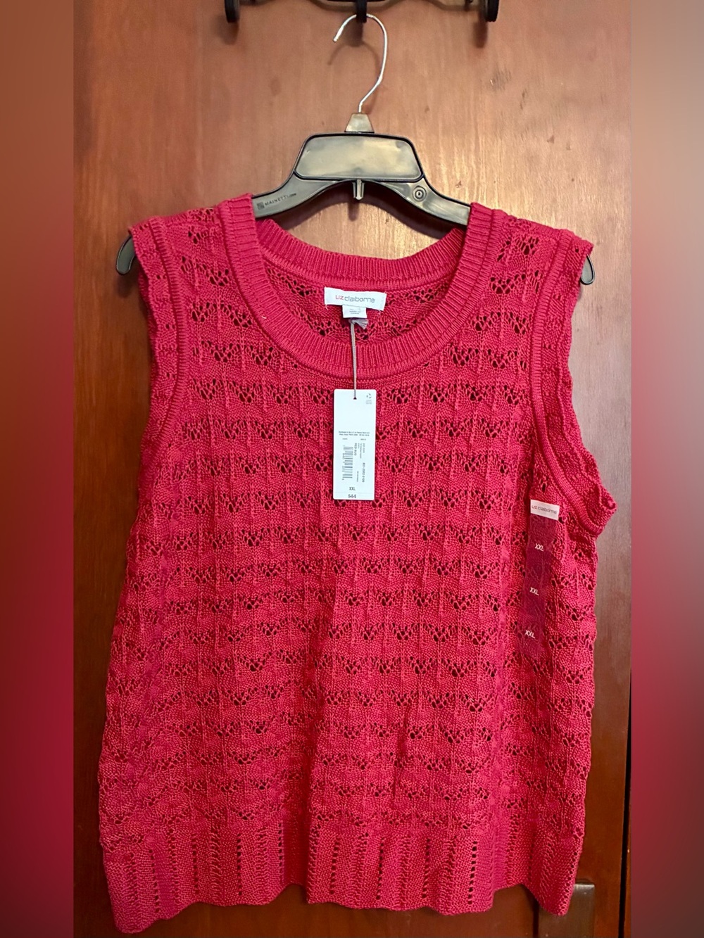 Liz Claiborne  Crochet Knit Sleeveless Sweater Tank